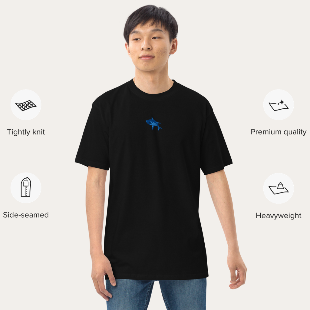 Night Swim | Embroidered Shark Heavyweight Tee